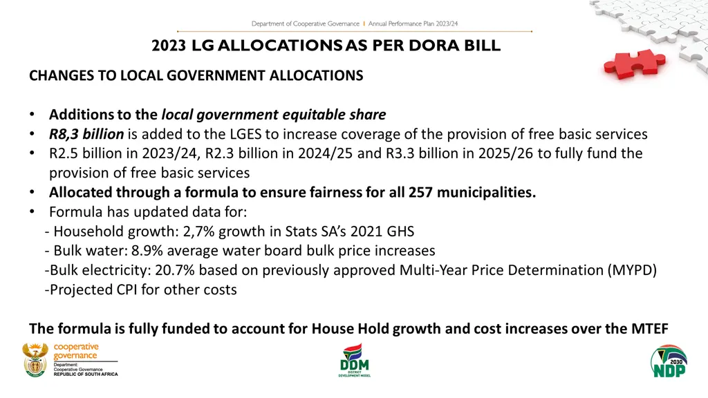 2023 lg allocations as per dora bill