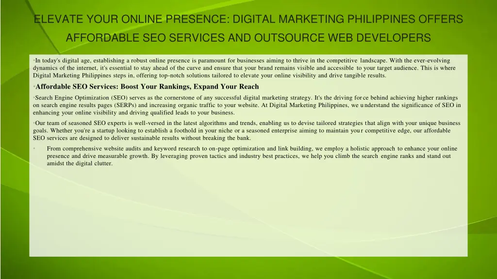 elevate your online presence digital marketing