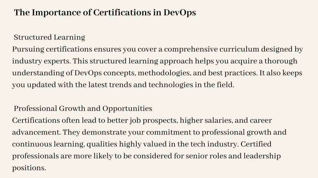 the importance of certifications in devops