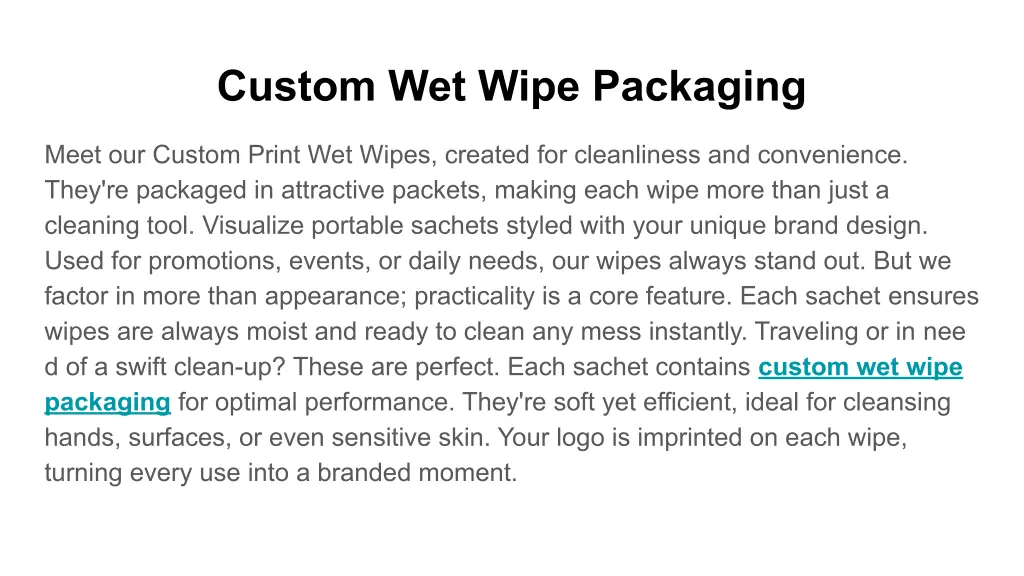 custom wet wipe packaging