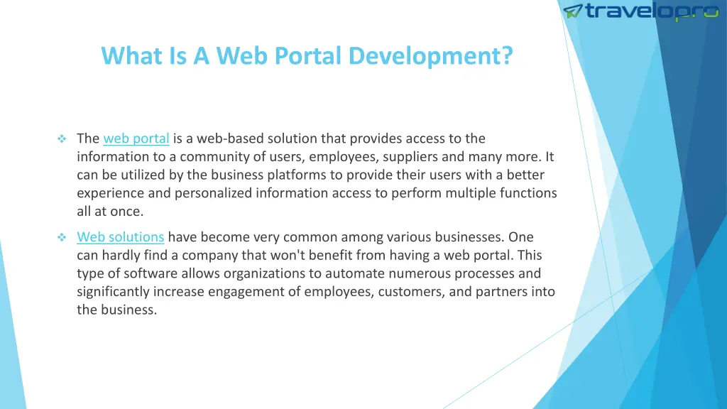 what is a web portal development