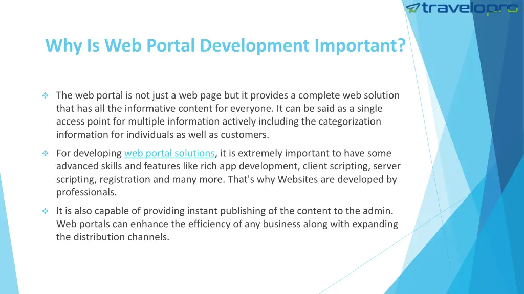 why is web portal development important