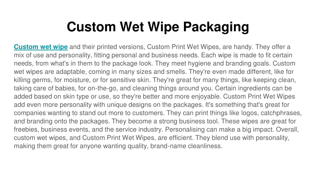 custom wet wipe packaging