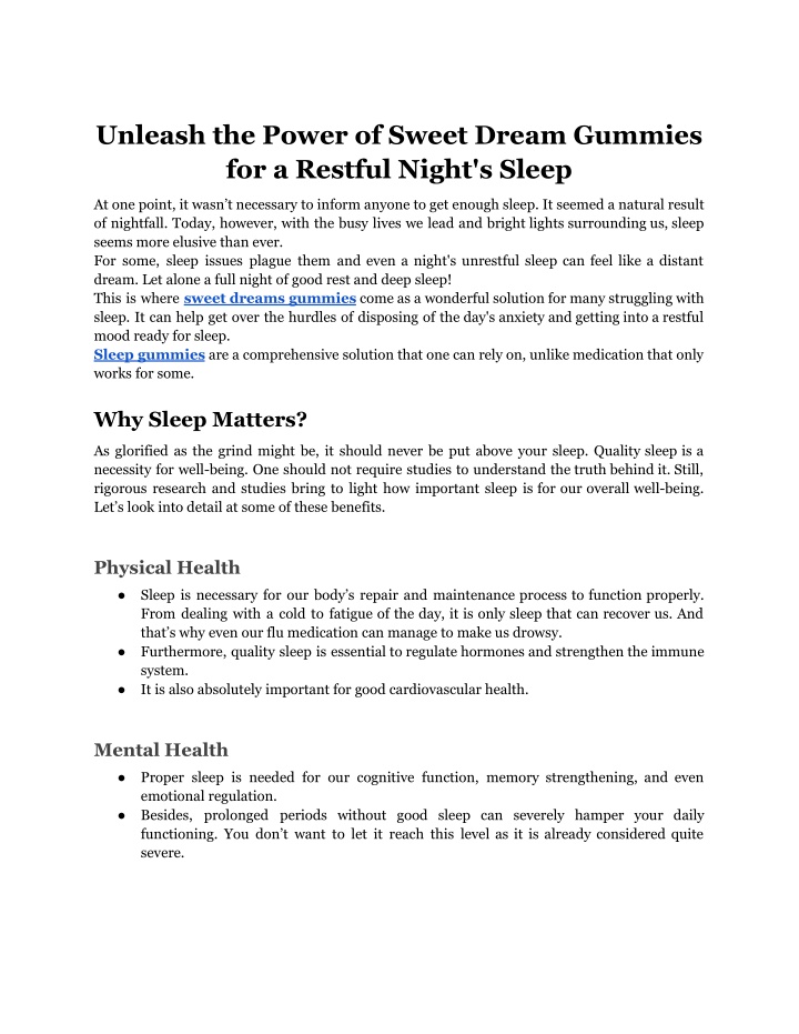 unleash the power of sweet dream gummies