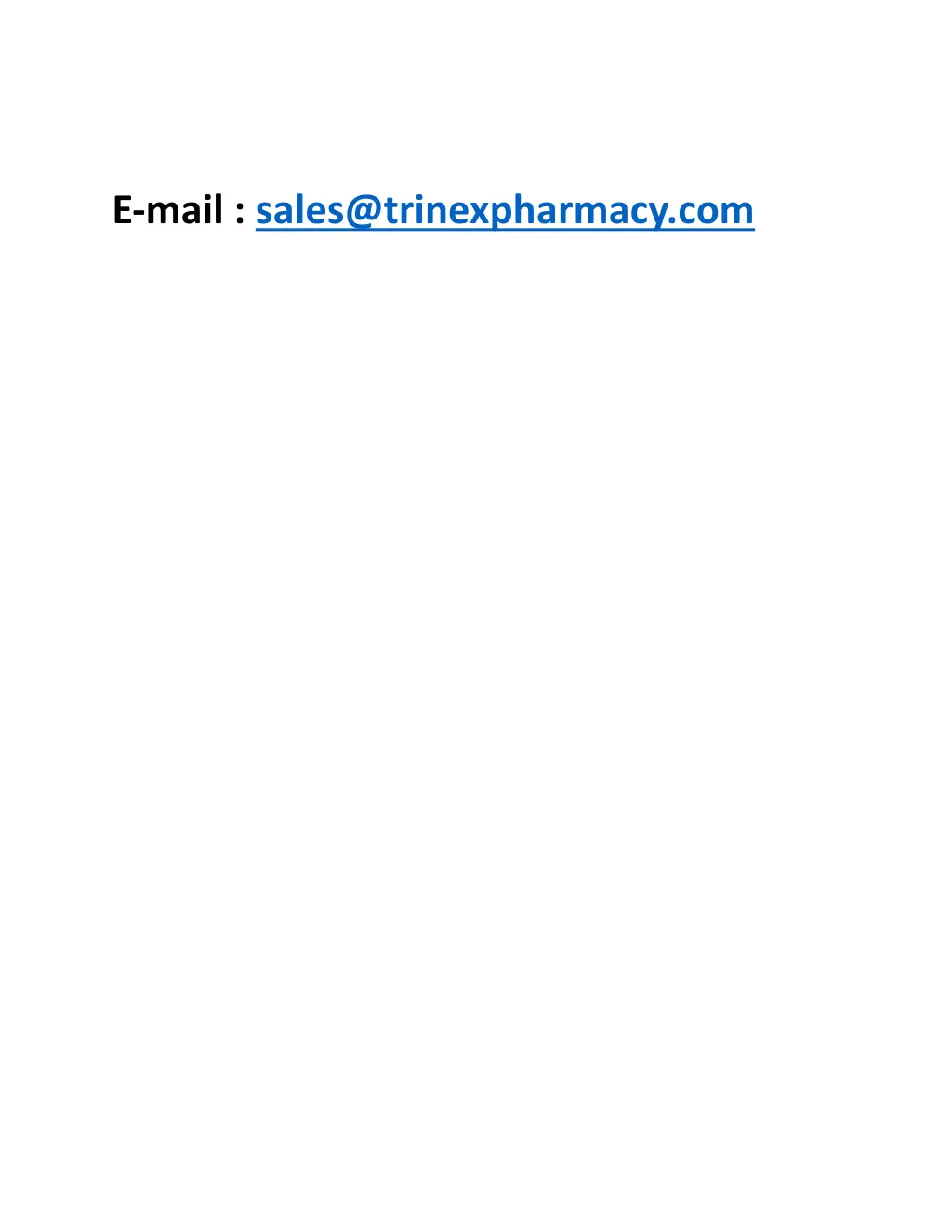 e mail sales@trinexpharmacy com