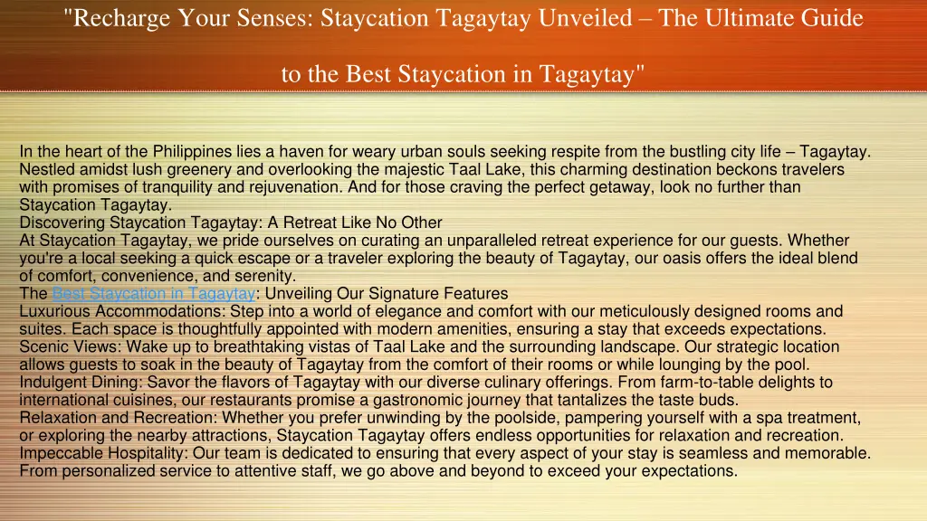 recharge your senses staycation tagaytay unveiled 1