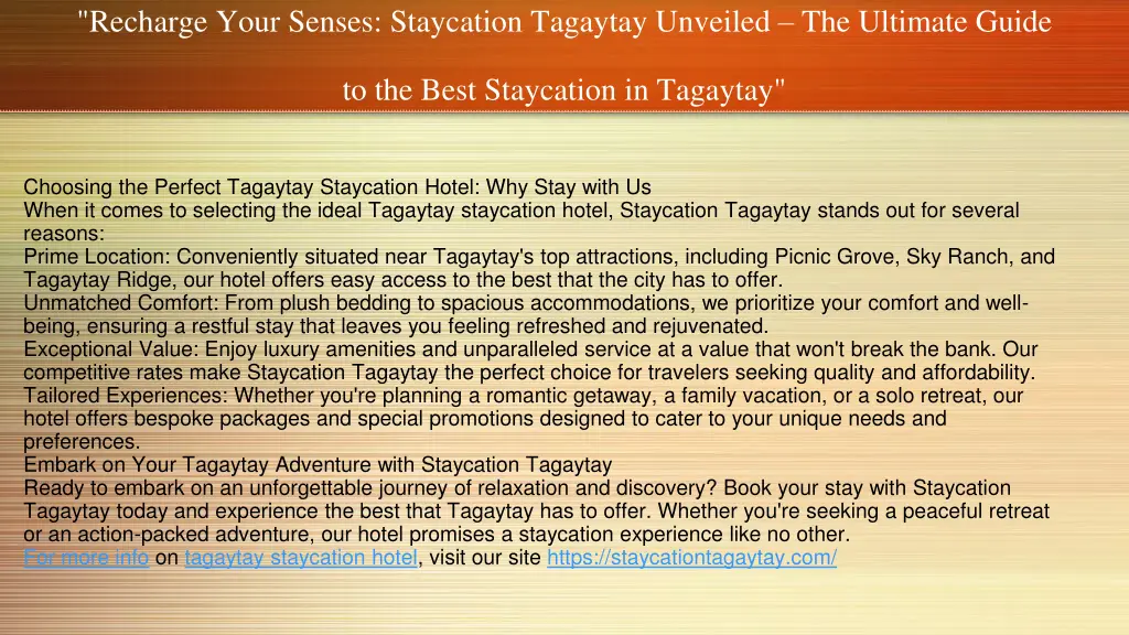 recharge your senses staycation tagaytay unveiled 2