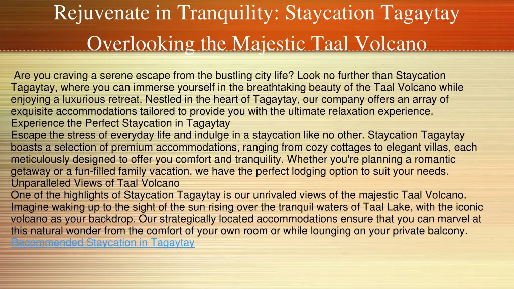 rejuvenate in tranquility staycation tagaytay 1