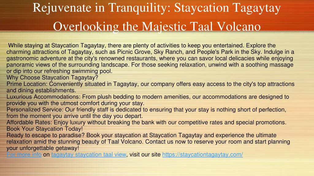 rejuvenate in tranquility staycation tagaytay 2