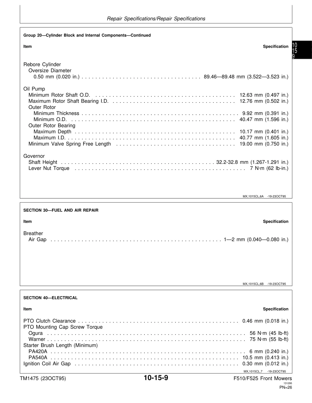 repair specifications repair specifications 7