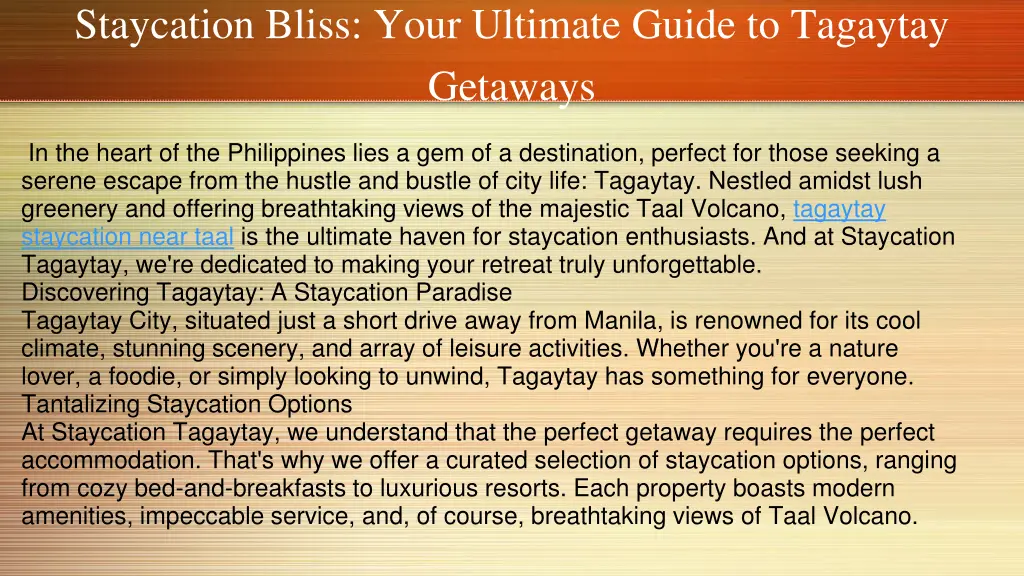 staycation bliss your ultimate guide to tagaytay 1