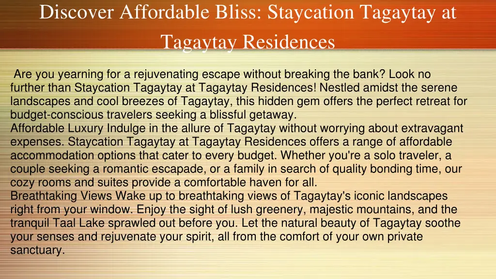 discover affordable bliss staycation tagaytay 1