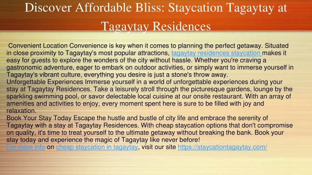 discover affordable bliss staycation tagaytay 2