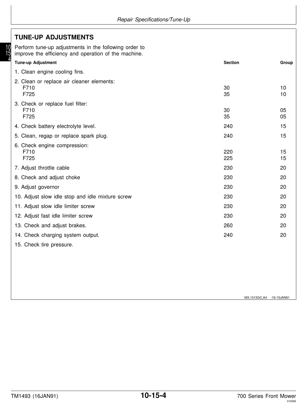 repair specifications tune up 1