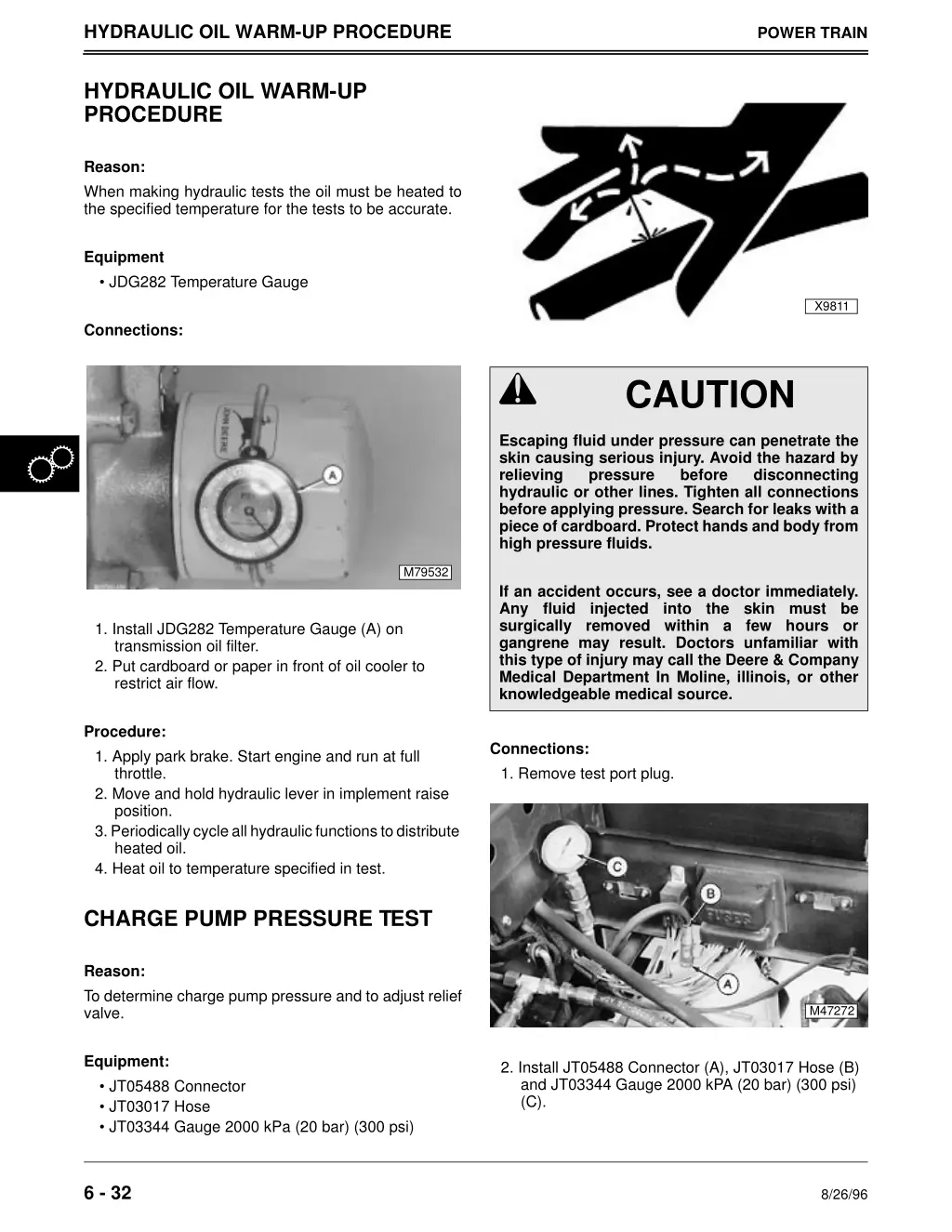 hydraulic oil warm up procedure