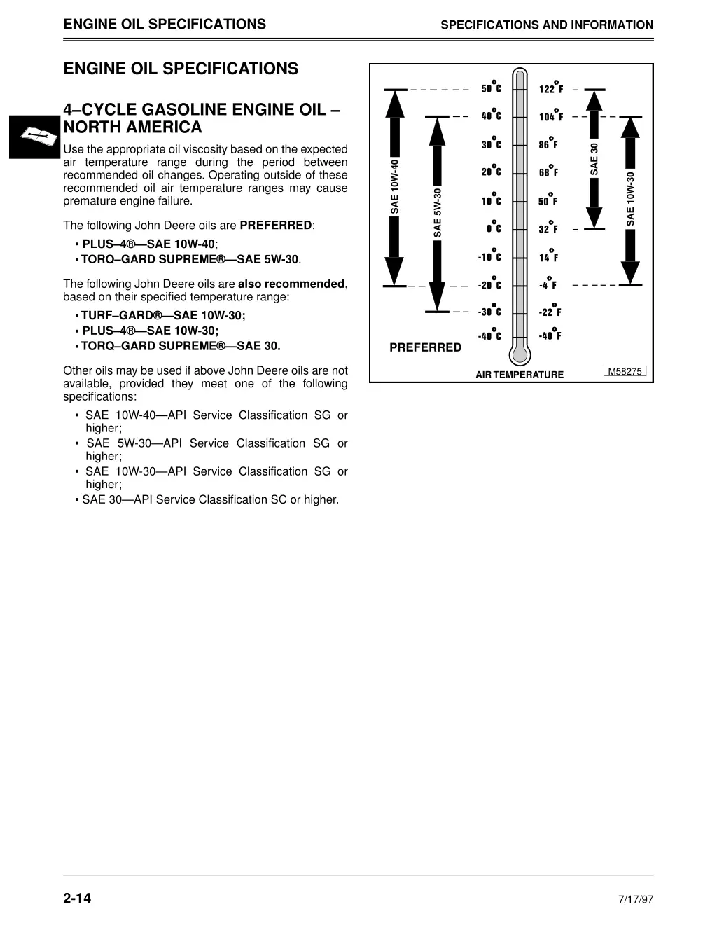 engine oil specifications