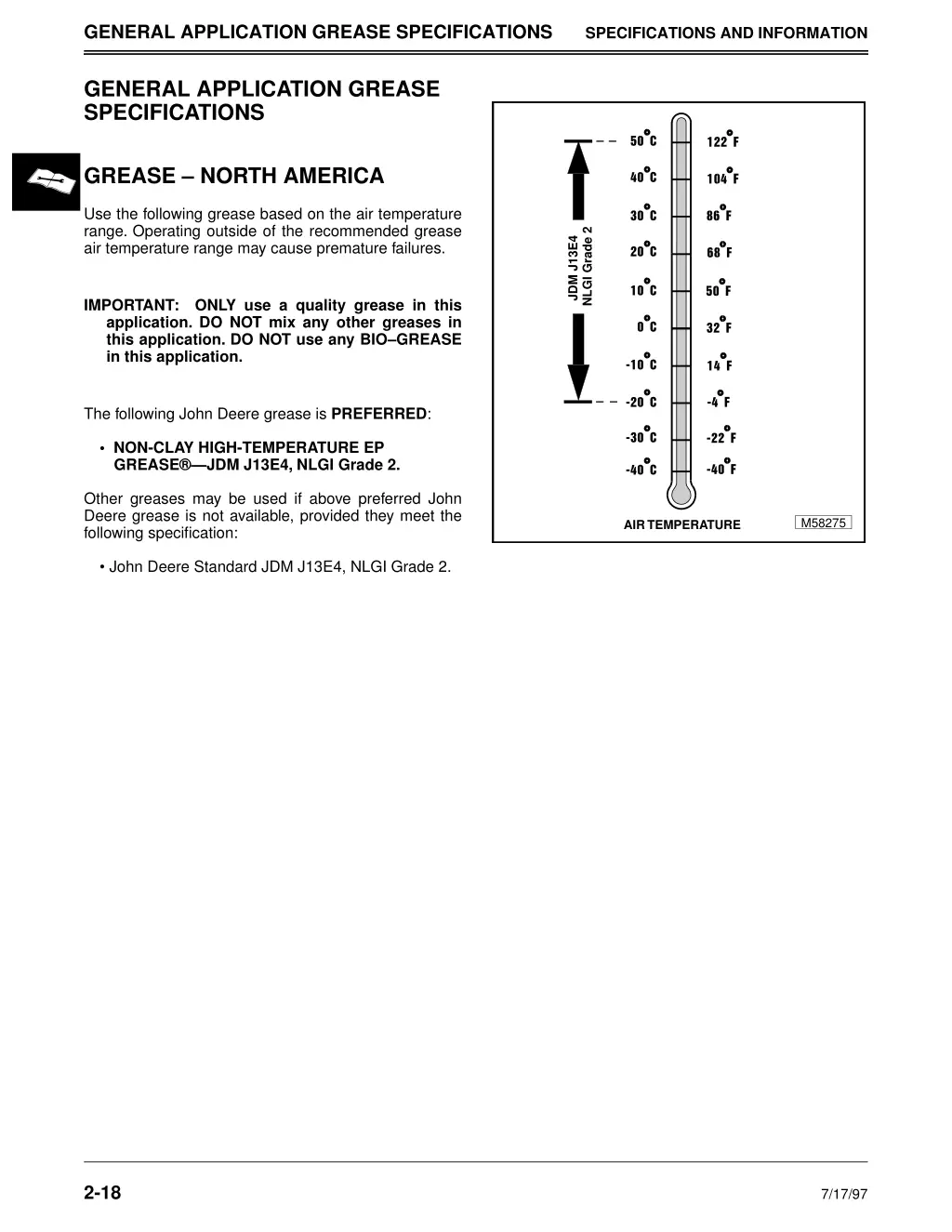 general application grease specifications