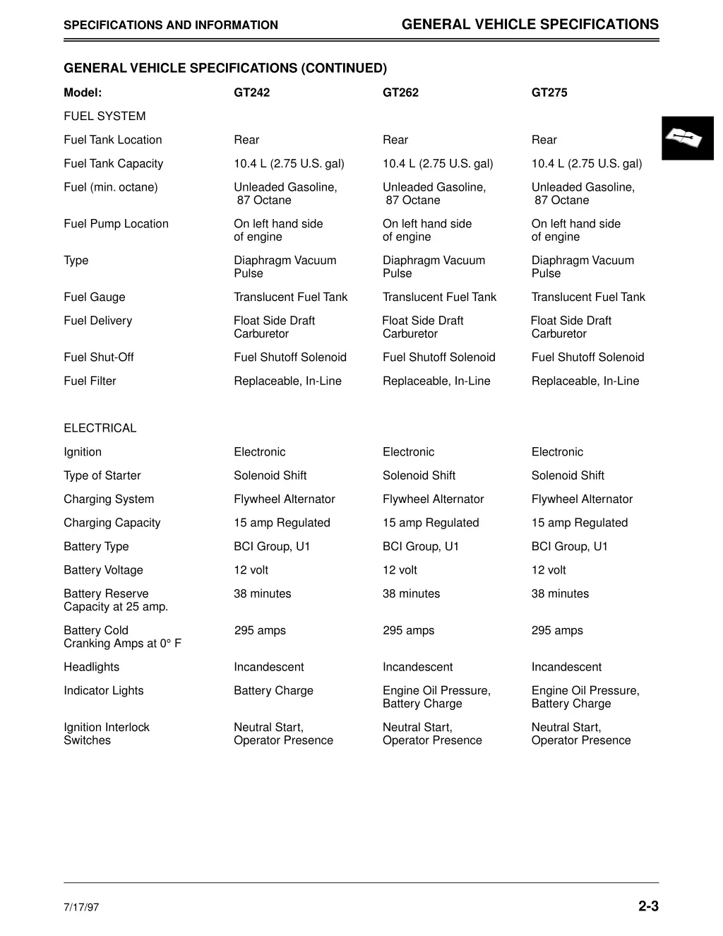 general vehicle specifications 1