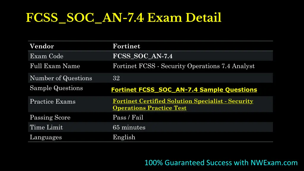 fcss soc an 7 4 exam detail