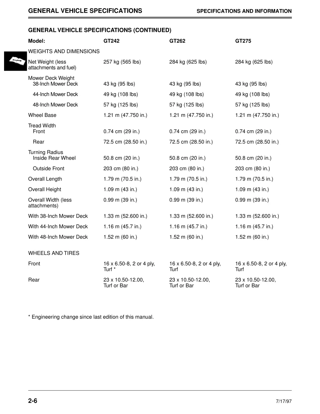 general vehicle specifications 4