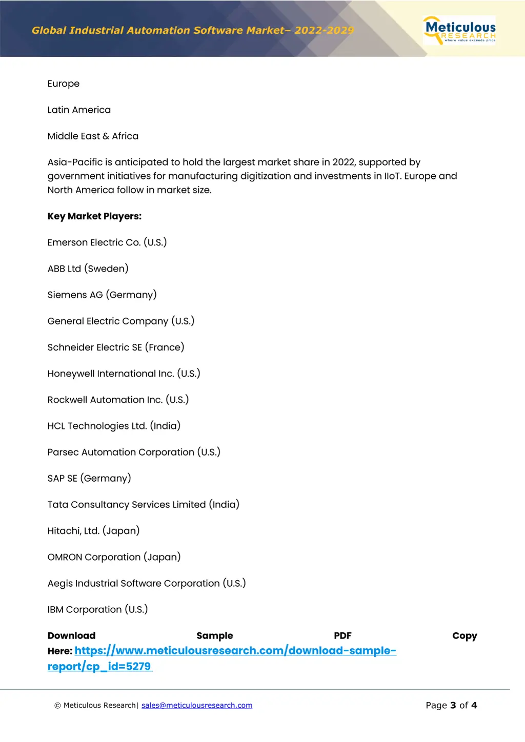 global industrial automation software market 2022 2