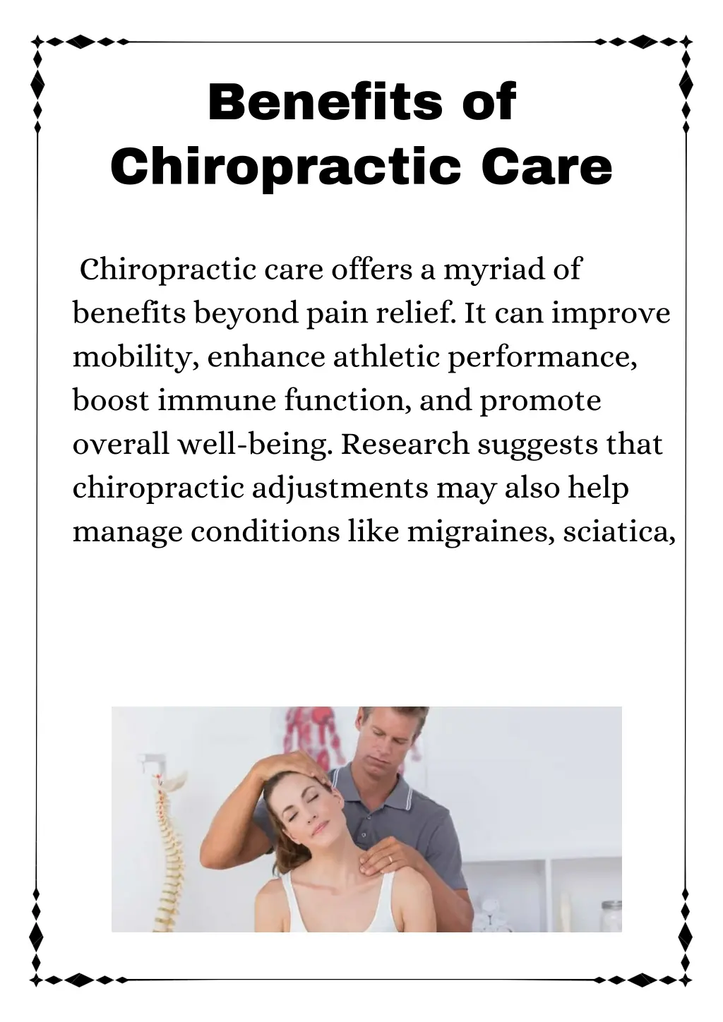 benefits of chiropractic care