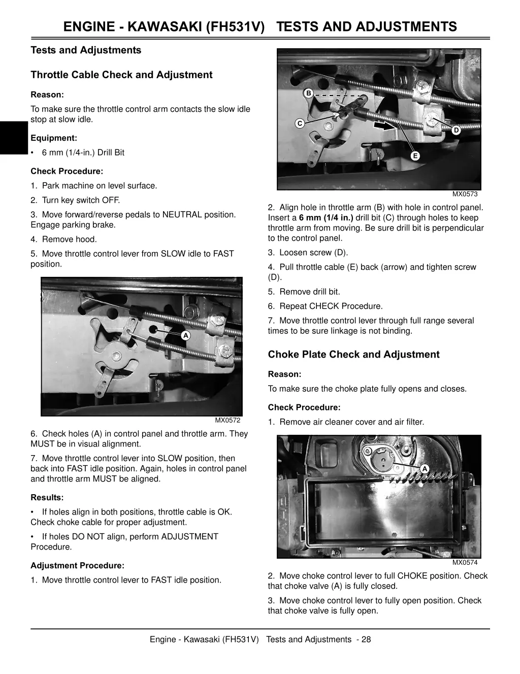 engine kawasaki fh531v tests and adjustments