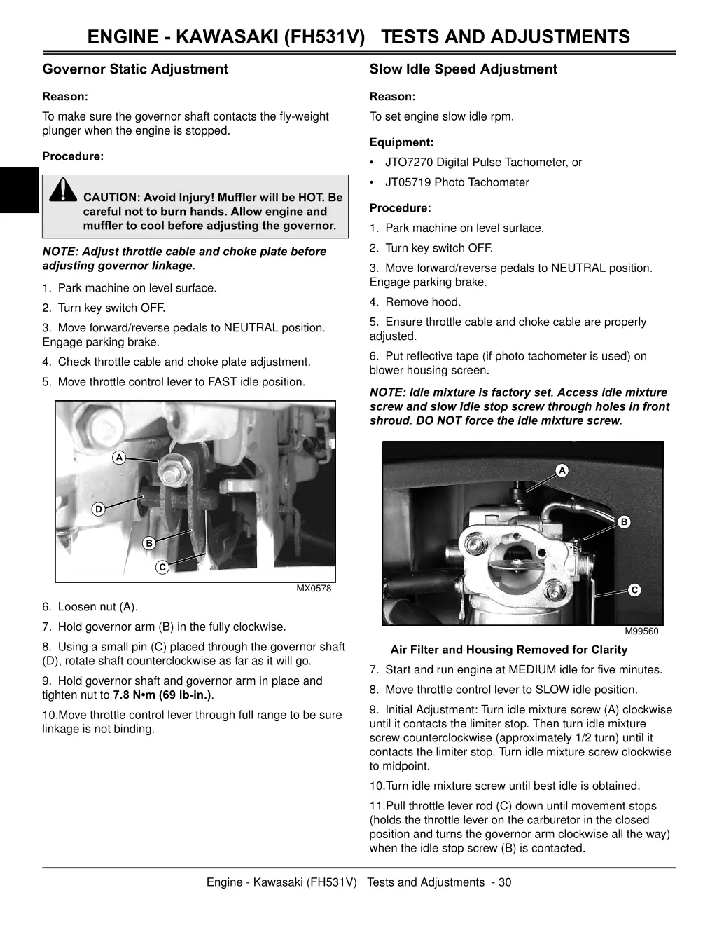 engine kawasaki fh531v tests and adjustments 2