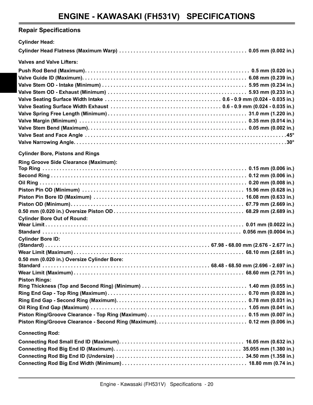 engine kawasaki fh531v specifications 1