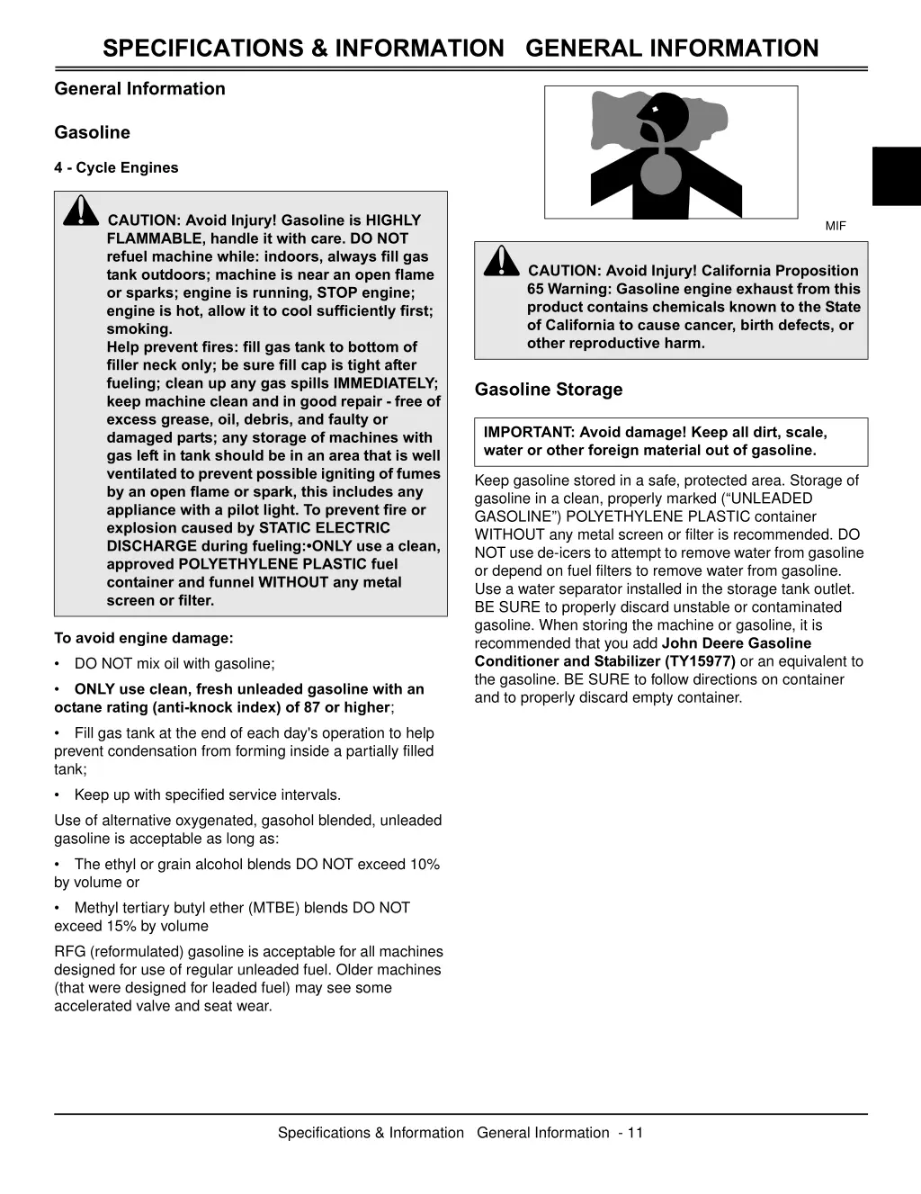 specifications information general information