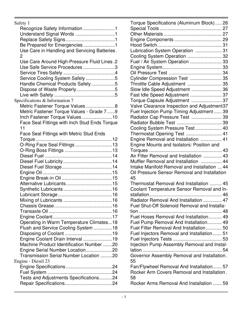 torque specifications aluminum block 26 special