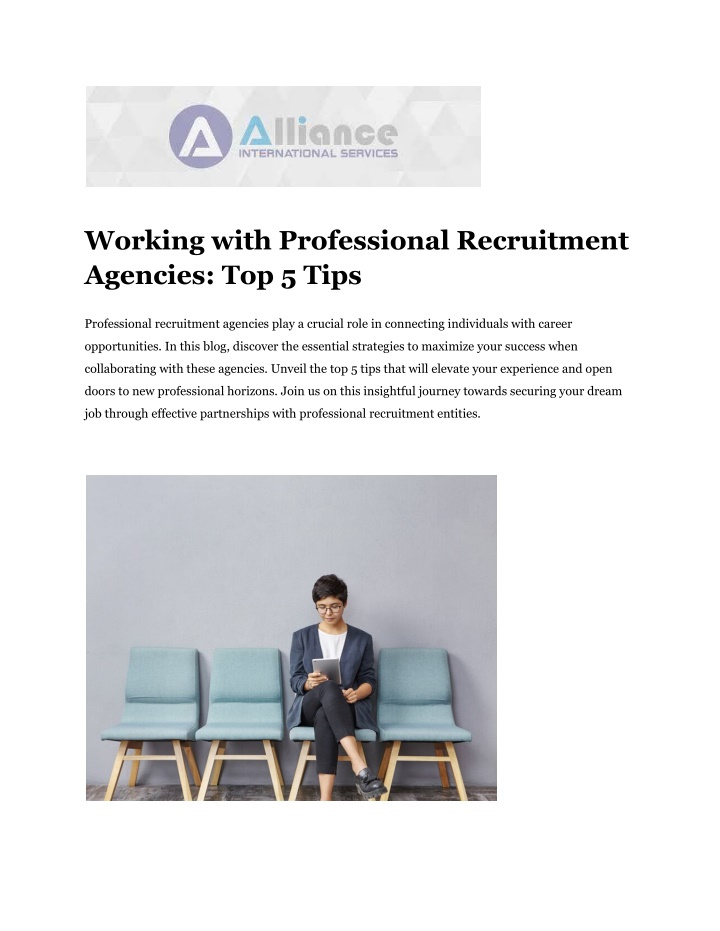 working with professional recruitment agencies