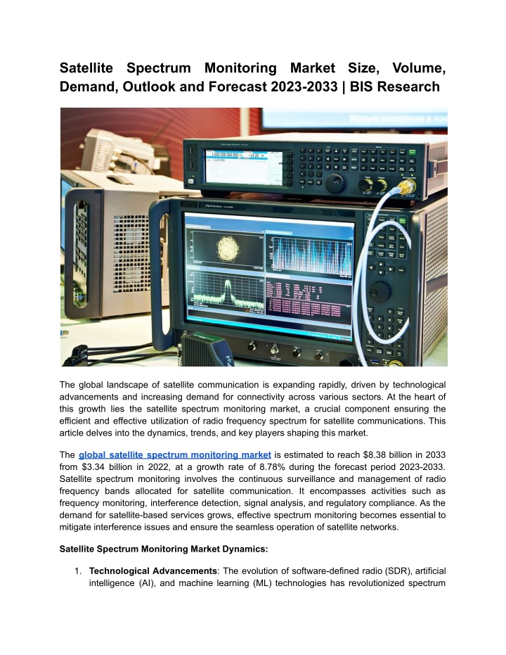 satellite demand outlook and forecast 2023 2033