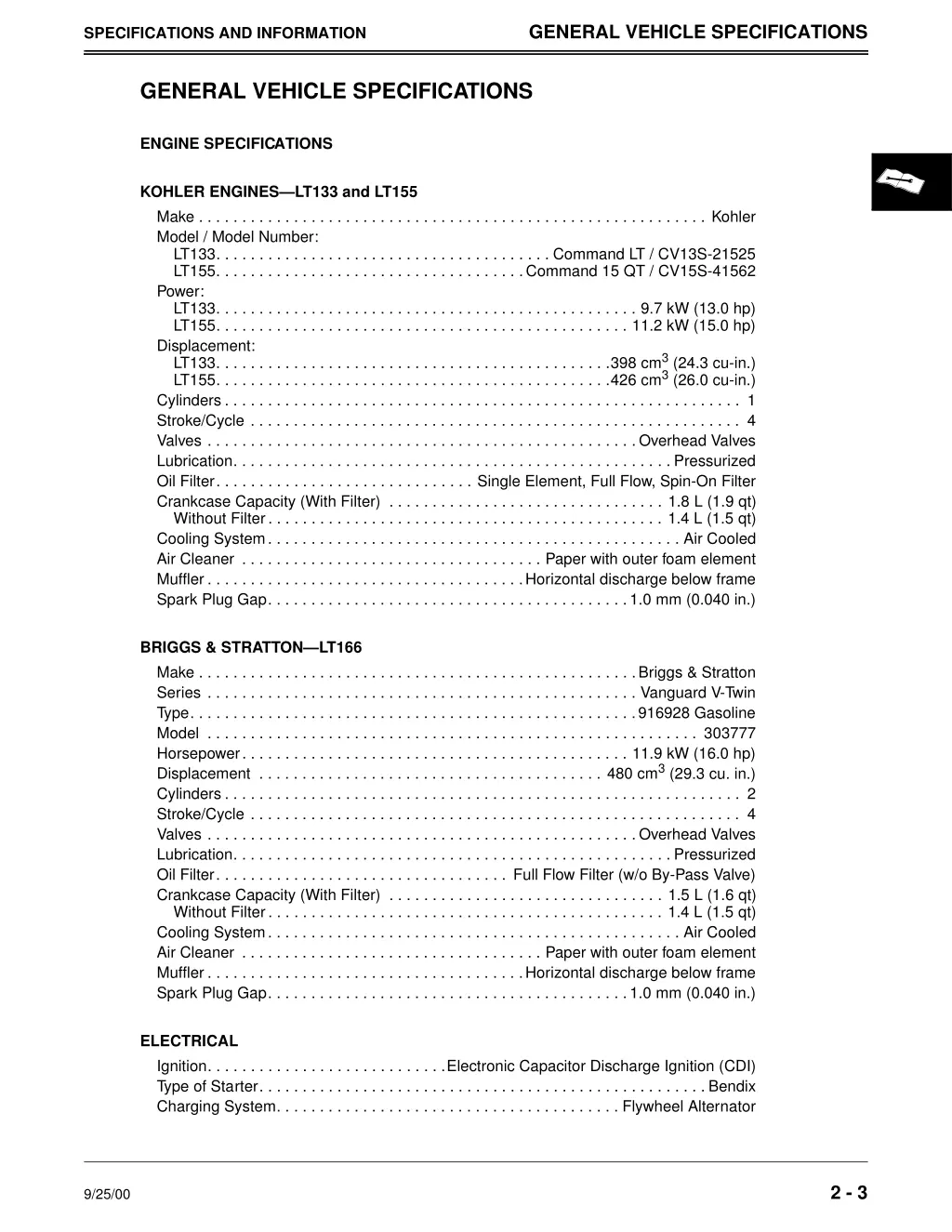 general vehicle specifications