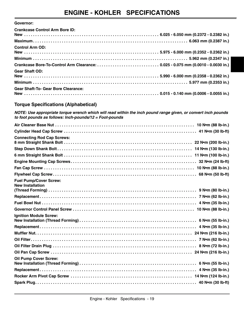 engine kohler specifications 4