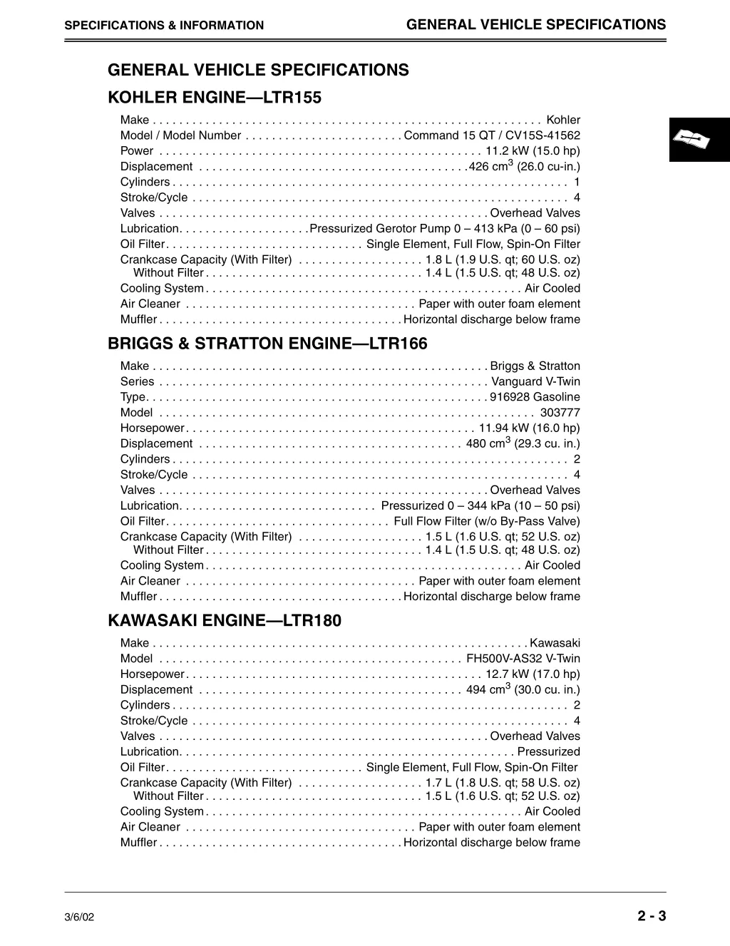 general vehicle specifications