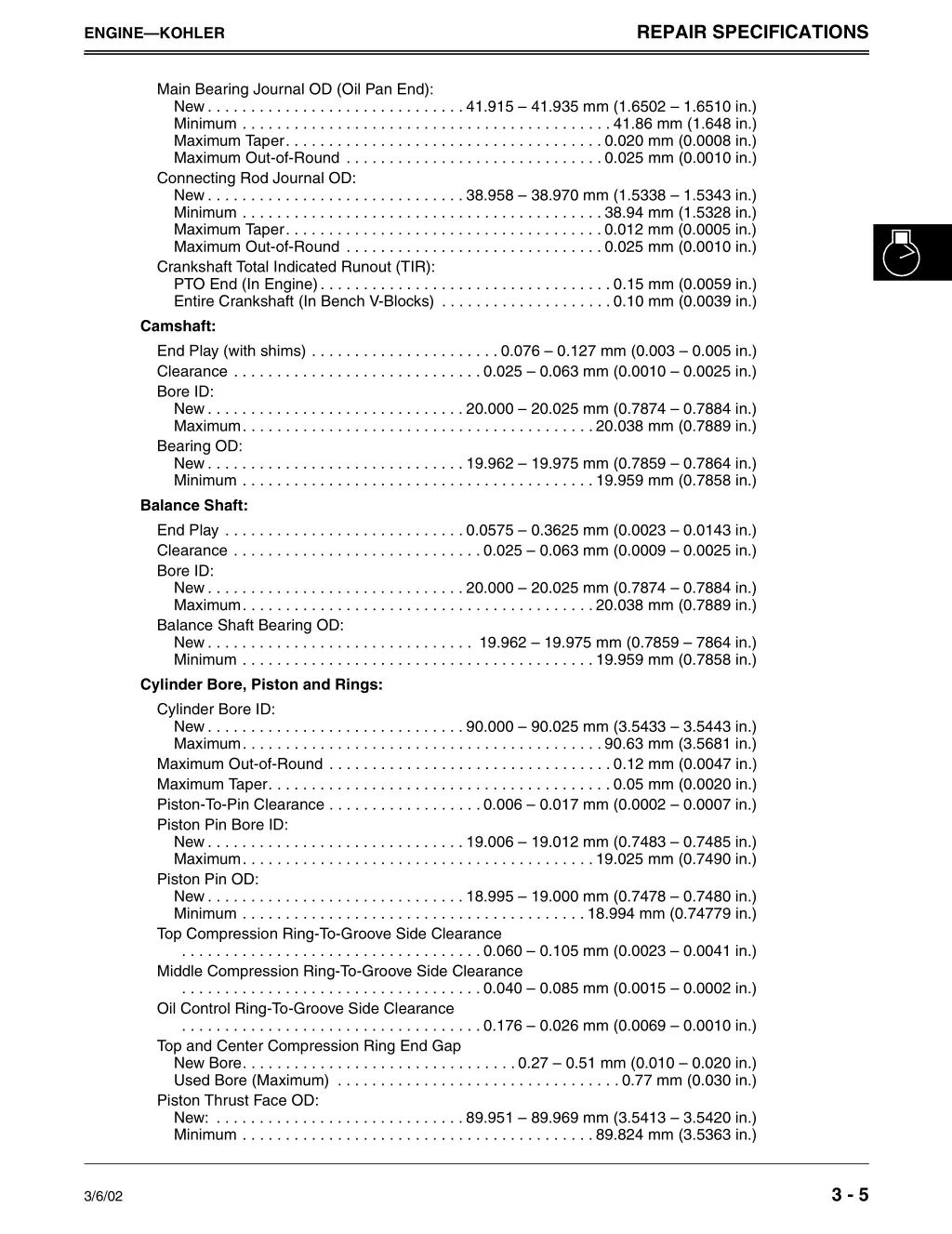 repair specifications 1