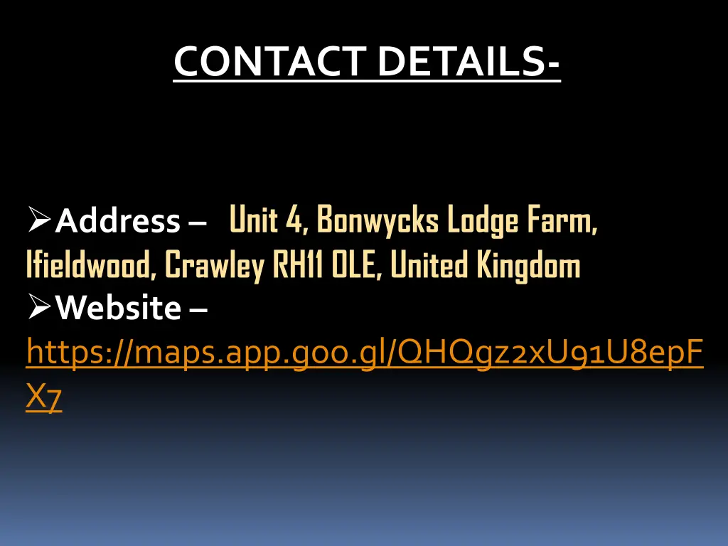 contact details