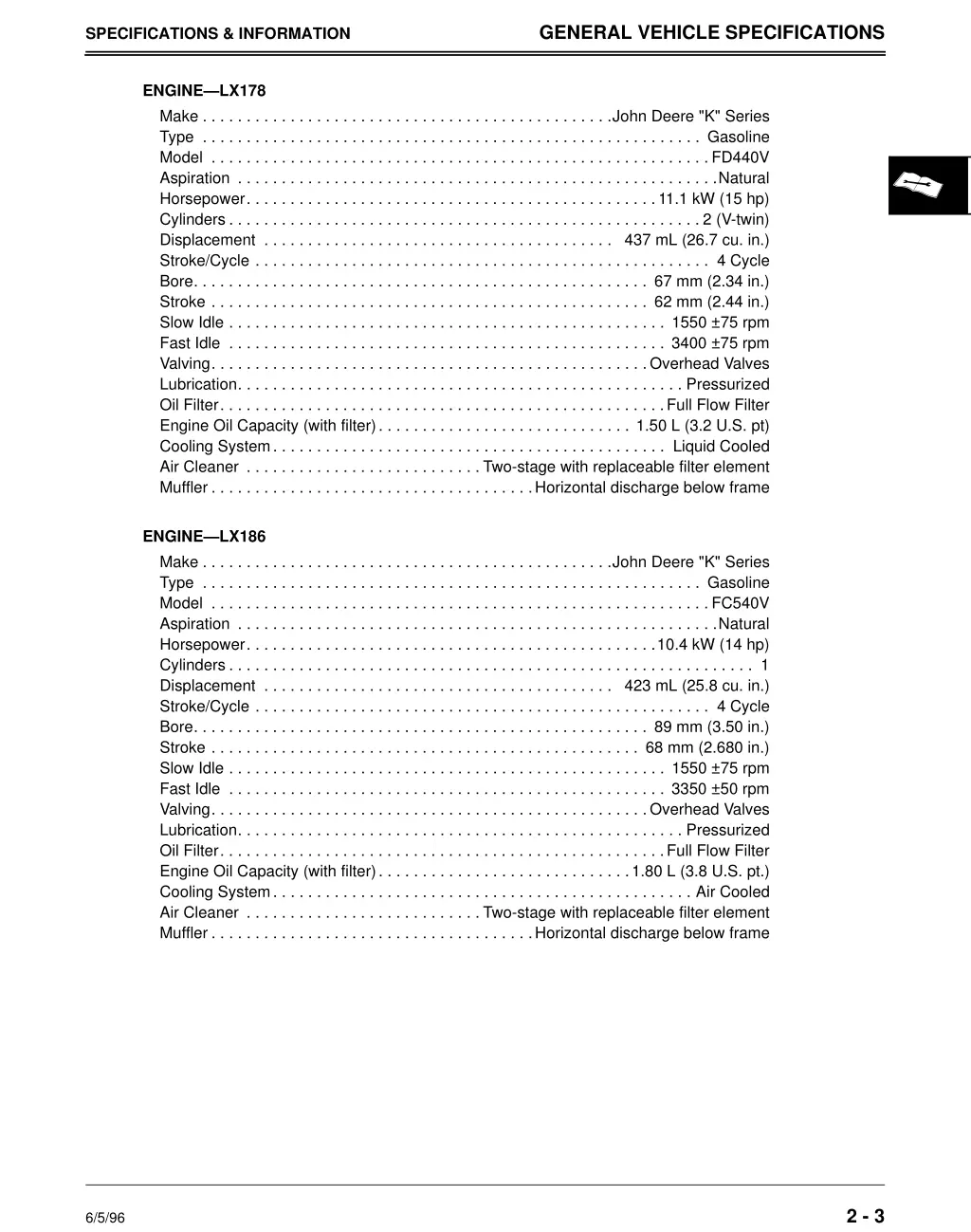 general vehicle specifications 1