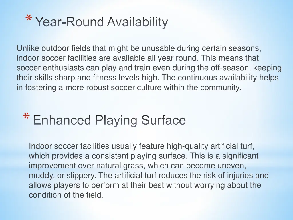 year round availability