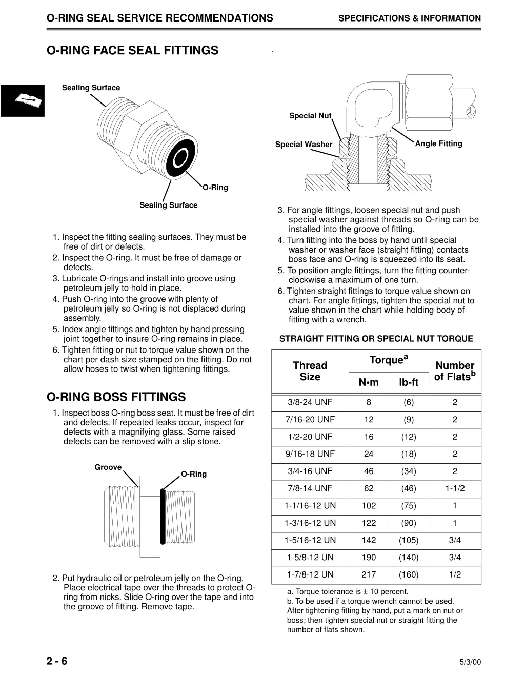 o ring seal service recommendations 2