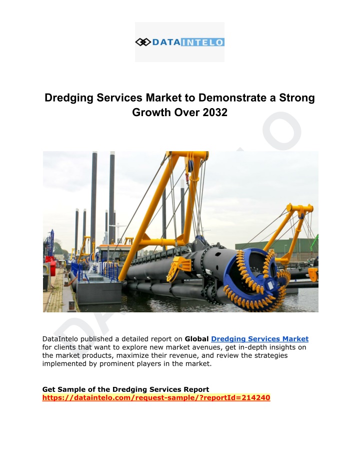 dredging services market to demonstrate a strong