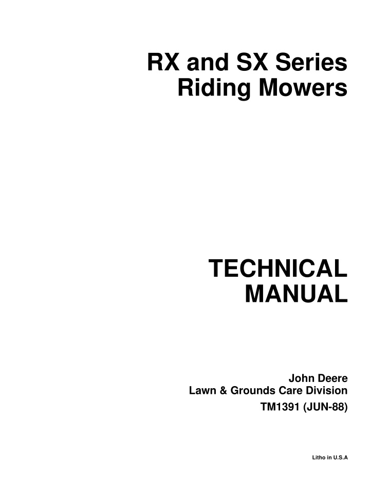 rx and sx series riding mowers