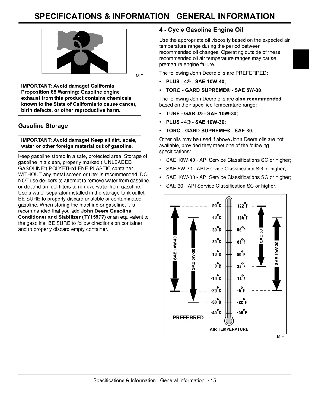 specifications information general information 1