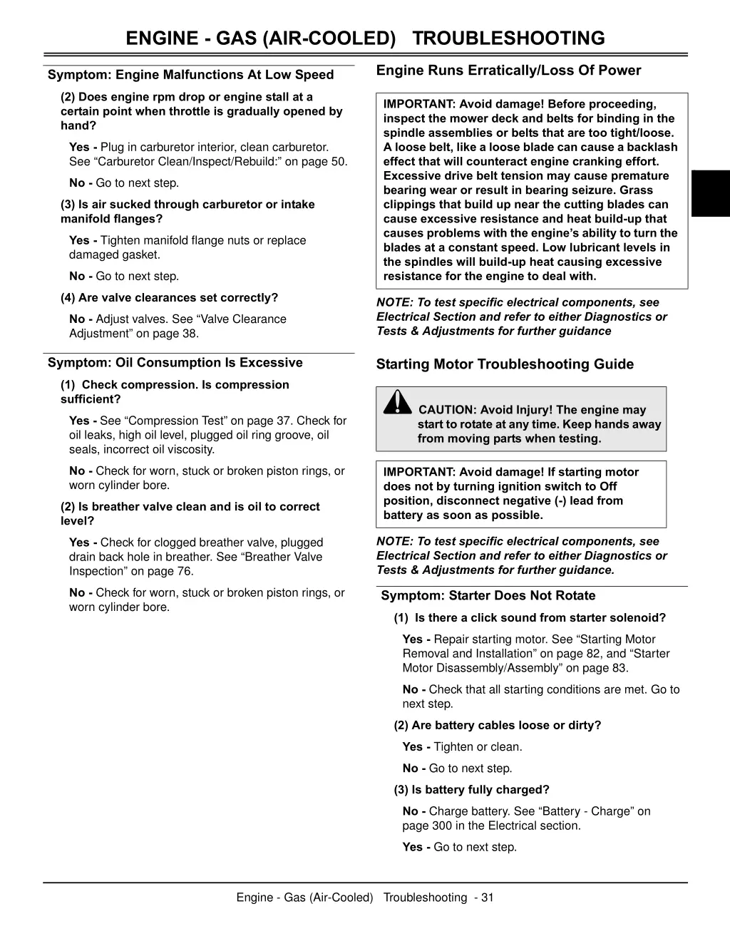 engine gas air cooled troubleshooting 1