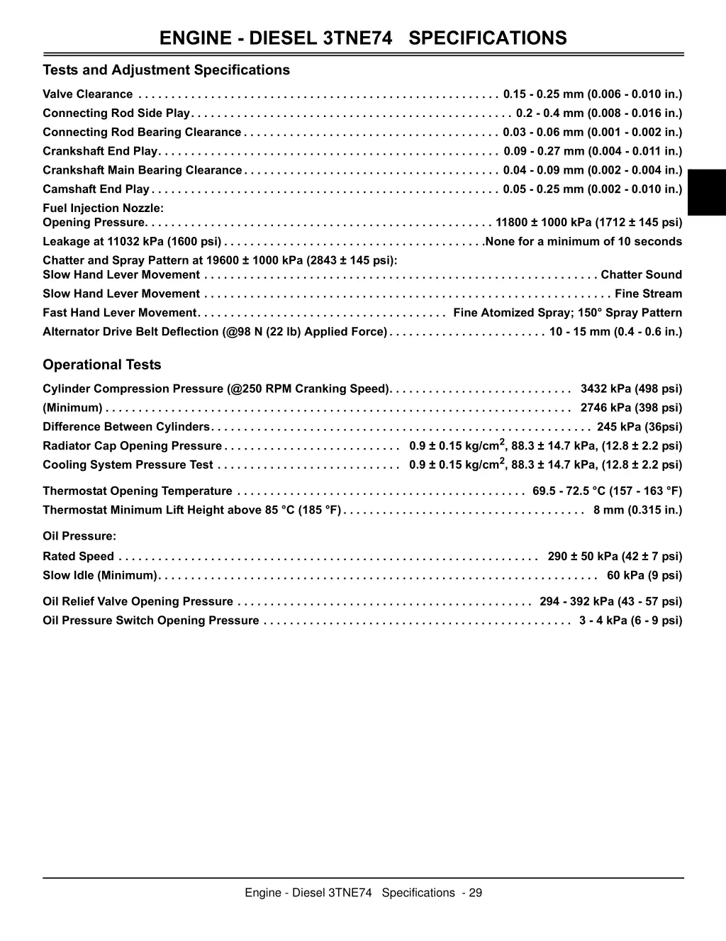 engine diesel 3tne74 specifications 6