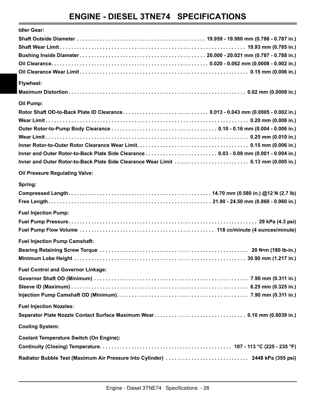 engine diesel 3tne74 specifications 5