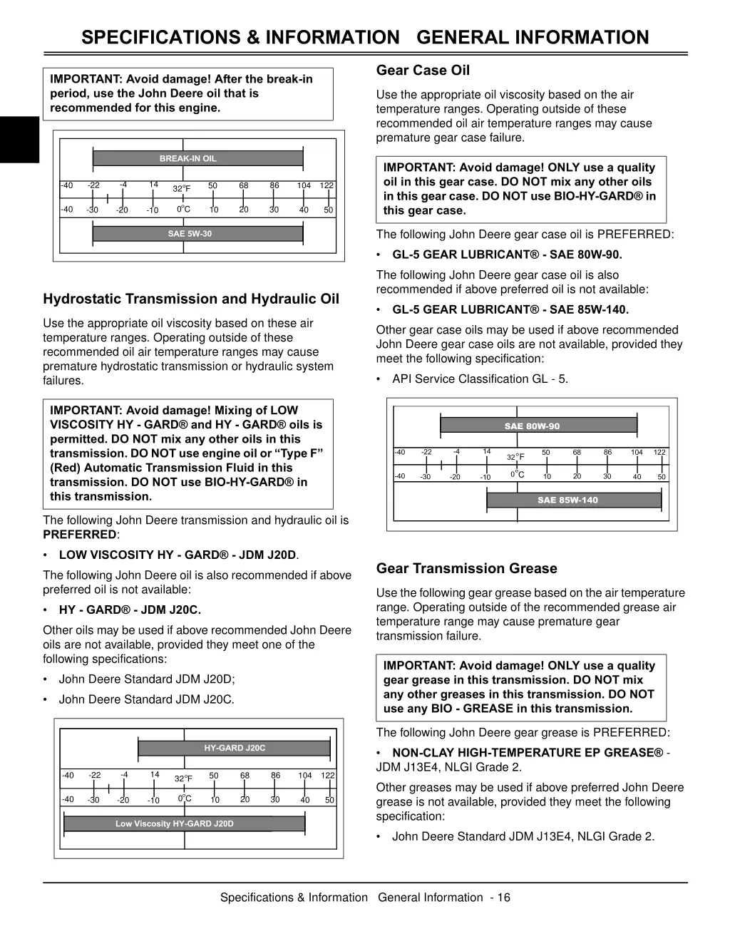 specifications information general information 2