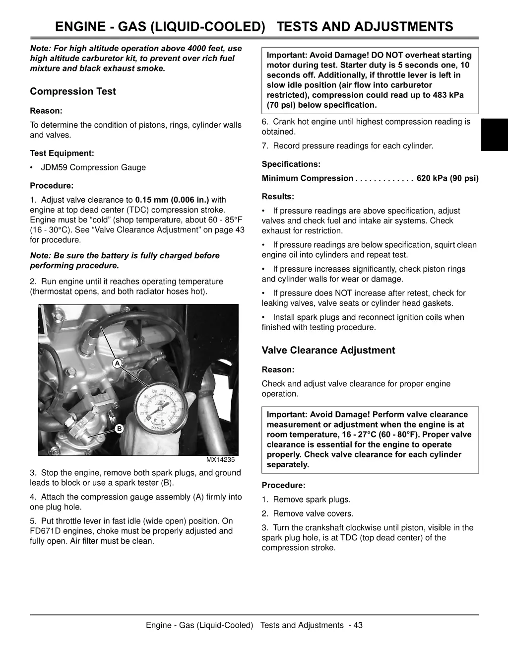 engine gas liquid cooled tests and adjustments 3