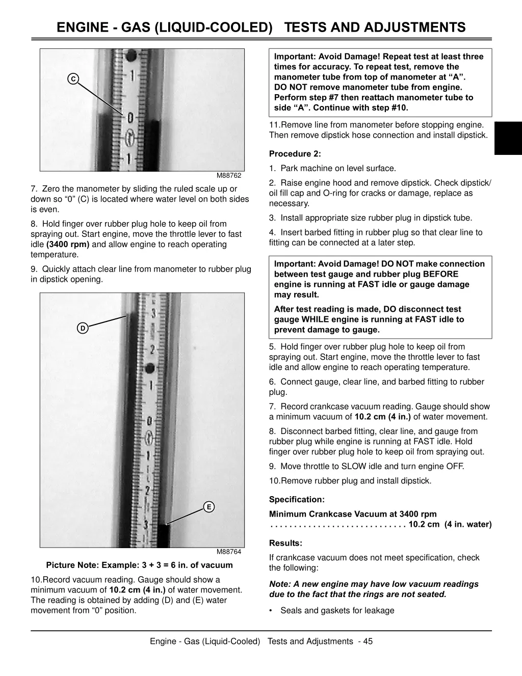 engine gas liquid cooled tests and adjustments 5